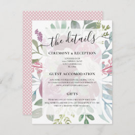 Details zur Hochzeit im Rustikalen Burgund Begleitkarte