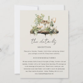 Details zur Hochzeit im Wasserfarbenwald Boho Einladung