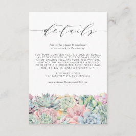 Details zur Hochzeit in Aquarellpastellfarben Begleitkarte