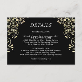 Details zur Hochzeit in Black Gold Begleitkarte
