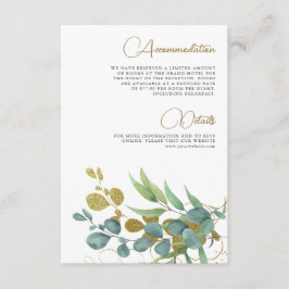 Details zur Hochzeit in der Eukalyptus-Gold-Zweigs Begleitkarte