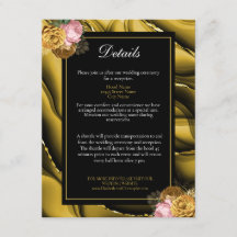 Details zur Hochzeit in Gold Black Floral