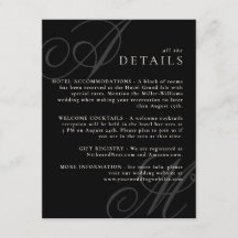 Details zur Hochzeit in Monogram, moderne Schwarz-