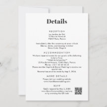 Details zur Hochzeit in Paris als Anlage