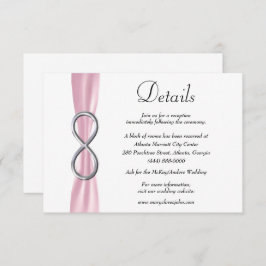 Details zur Hochzeit in Rosa Band Silber Begleitkarte