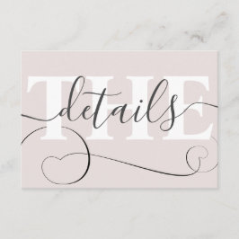 Details zur Hochzeit in Rosa Begleitkarte