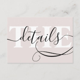 Details zur Hochzeit in Rosa Begleitkarte