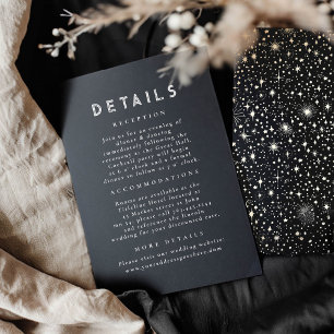 Details zur Hochzeit in Starry Night Celestial Bla Begleitkarte