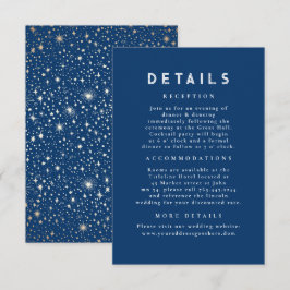 Details zur Hochzeit in Starry Night Celestial Blu Begleitkarte