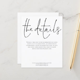 Details zur Hochzeit mit elegantem Skript