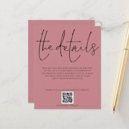 Details zur Hochzeit QR Code Dusty Rose Encl