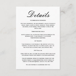 Details zur Hochzeit Qr Code Einfach Schwarz Minim Begleitkarte