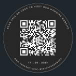 Details zur Hochzeit Qr Code Einfach Schwarz Minim Runder Aufkleber<br><div class="desc">Entworfen für Paare,  die die Einfachheit der modernen Ästhetik schätzen. Die Verwendung eines QR-Codes ermöglicht es Ihren Gästen,  detaillierte Informationen über Ihre Hochzeit zu erhalten,  während das schwarze und minimale Design eine Touch von Klasse hinzufügt.</div>