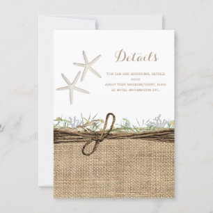 Details zur Hochzeit rustikaler Küstenfische Einladung