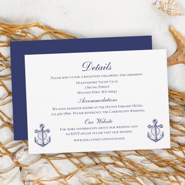 Details zur Hochzeit von Anchor Navy Begleitkarte (Von Creator hochgeladen)