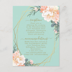 Details zur Hochzeit von Bläserblütenpfirsich Begleitkarte