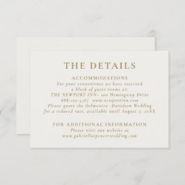 Details zur Hochzeit von Cream Gold Begleitkarte
