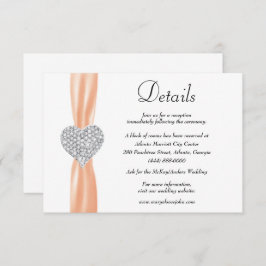 Details zur Hochzeit von Diamond Heart Orange Ribb Begleitkarte