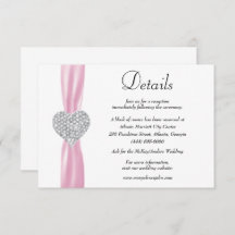 Details zur Hochzeit von Diamond Heart Pink Ribbon