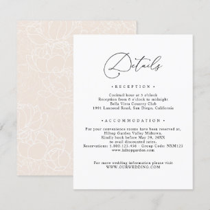 Details zur Hochzeit von eleganten Skriptgästen Begleitkarte