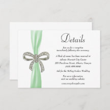 Details zur Hochzeit von Green Ribbon Diamond Bow