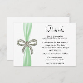 Details zur Hochzeit von Green Ribbon Diamond Bow Begleitkarte