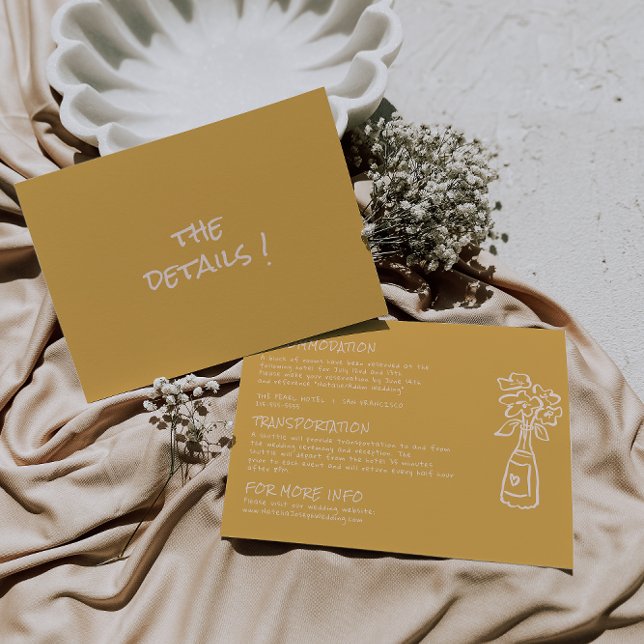 Details zur Hochzeit von handgezogenen Blumenvasen Begleitkarte (Von Creator hochgeladen)