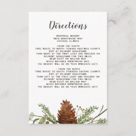 Details zur Hochzeit von Kiefernflossen in rustika Begleitkarte