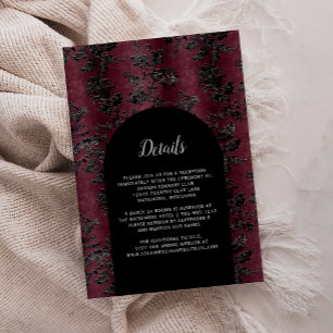 Details zur Hochzeit von Moody Burgundy Black Dama Begleitkarte