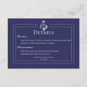 Details zur Hochzeit von Navy Begleitkarte