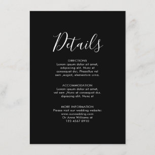 Details zur Hochzeit von Navy Blue Blush Pink Rose Begleitkarte