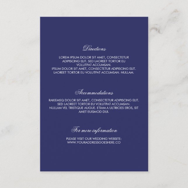 Details zur Hochzeit von Navy Gold Confetti Begleitkarte (Vorderseite)