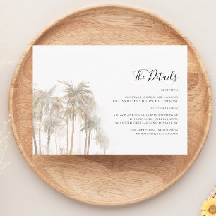 Details zur Hochzeit von Palm Tree Coastal Begleitkarte