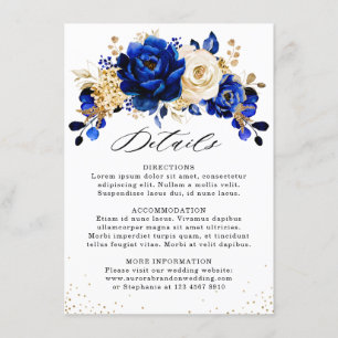 Details zur Hochzeit von Royal Blue Yellow Gold Fl Begleitkarte