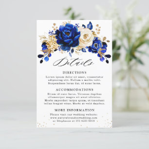 Details zur Hochzeit von Royal Blue Yellow Gold Fl Begleitkarte