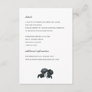 Details zur Hochzeit von Schwarz-Weiß-Rosen Begleitkarte
