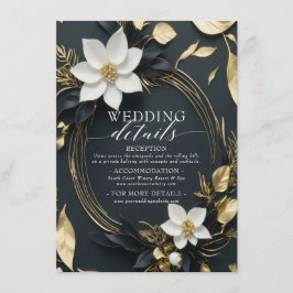 Details zur Hochzeit von Schwarz-weißen und Goldbl Begleitkarte
