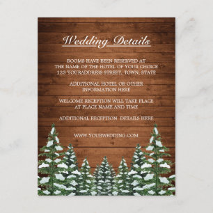 Details zur Hochzeit von Snowy Wood & Forest Count Begleitkarte