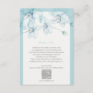 Details zur Hochzeit von Soft Blue Orchid Begleitkarte