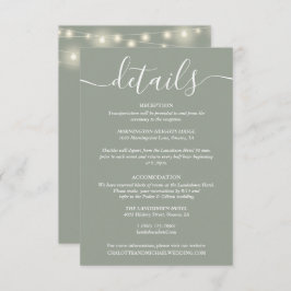Details zur Hochzeit von String Lights Sage Green Begleitkarte