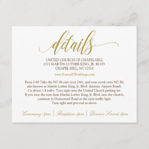 Details zur Hochzeitkarte Luxe Calligraphie (Gol Begleitkarte