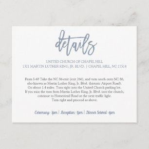 Details zur Hochzeitkarte Pinselart (Dusty Blue) Begleitkarte