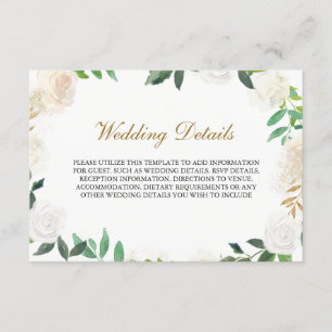 Details zur Hochzeitsempfehlung für Goldwasser Begleitkarte
