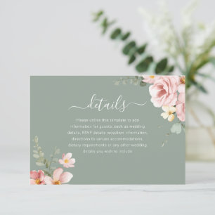 Details zur Hochzeitsempfehlung mit grüner Blüte Begleitkarte