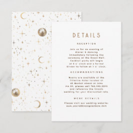 Details zur Hochzeitsfeier der Starry Night Begleitkarte