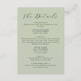 Details zur Hochzeitsfeier im Grünen Begleitkarte