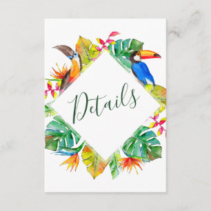 Details zur Hochzeitsfeier im tropischen Paradies Begleitkarte