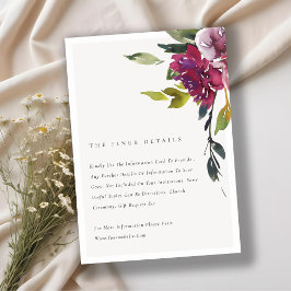 Details zur Hochzeitsfeier mit gelbem Schneeball Begleitkarte