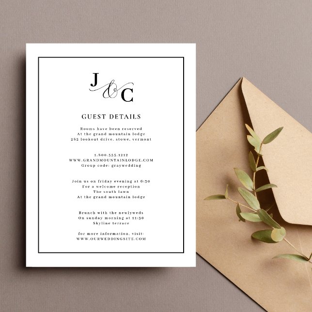 Details zur Hochzeitskalligraphie Begleitkarte (Von Creator hochgeladen)