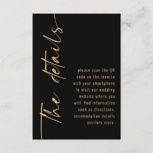 Details zur Hochzeitskalligraphie von Black Gold Q Begleitkarte
